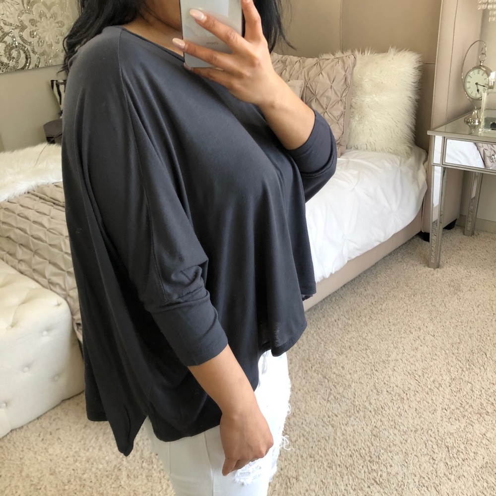 Express charcoal boxy crop dolman batwing top - Picture 7 of 11